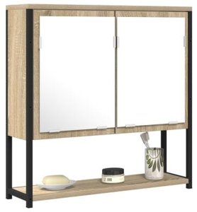 vidaXL Szafka z lustrem do łazienki w kolorze dębu sonoma, 60x16x60 cm 5