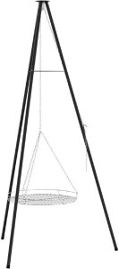 vidaXL vidaXL Trójnóg do gotowania na ognisku z rusztem grillowym 170 cm Stal 2