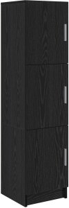 vidaXL Komoda z czarnego dębu Czarny dąb MDF i fornir Średni Komoda 2