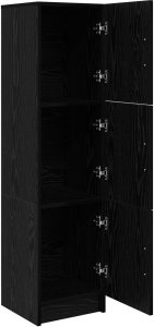 vidaXL Komoda z czarnego dębu Czarny dąb MDF i fornir Średni Komoda 4