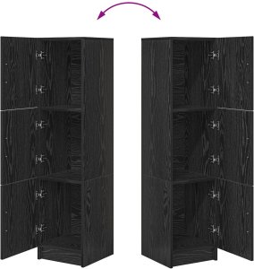 vidaXL Komoda z czarnego dębu Czarny dąb MDF i fornir Średni Komoda 10