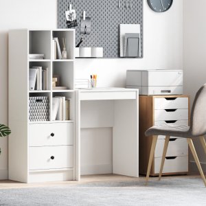 vidaXL Minimalistyczne Biurko do Pisania Białe Płyta wiórowa 1