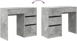 Biurko vidaXL Szare 100 cm x 50 cm 9