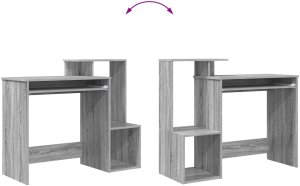 Biurko vidaXL Szare 106 cm x 41 cm 10