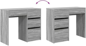 Biurko vidaXL Szare 100 cm x 50 cm 9