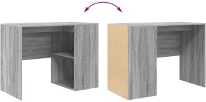 Biurko vidaXL Szare 102 cm x 50 cm 8