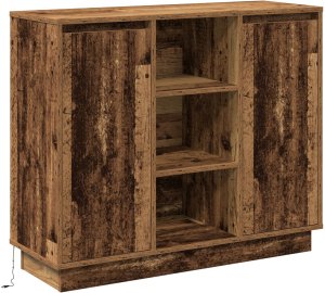 vidaXL Regał z LED w stylu starym 90x32x75 cm z drewna inżynieryjnego 2