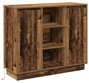 vidaXL Regał z LED w stylu starym 90x32x75 cm z drewna inżynieryjnego 3