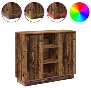 vidaXL Regał z LED w stylu starym 90x32x75 cm z drewna inżynieryjnego 6