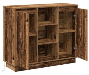 vidaXL Regał z LED w stylu starym 90x32x75 cm z drewna inżynieryjnego 8