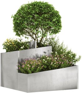 vidaXL Donica Metalowa Stal Nierdzewna Duża Trwała Prostokątna 3