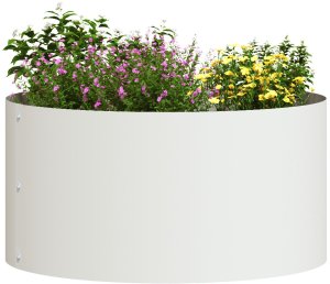 vidaXL Białe metalowe donice Biała Metal 40 cm średnicy Donice metalowe 3