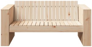 vidaXL Sofa ogrodowa 2-osobowa 134x60x62 cm z litego drewna sosnowego 3
