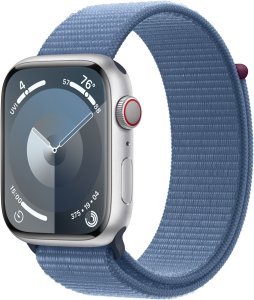 Smartwatch Apple Watch 9 GPS + Cellular 45mm Silver Alu Sport Loop Niebieski  (MRMJ3KS/A) 1
