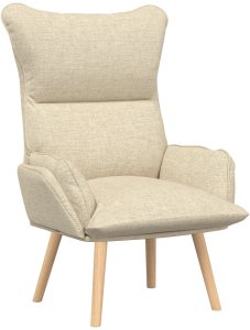 vidaXL Fotel relaksacyjny z kremowej tkaniny 2