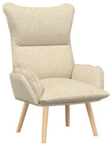 vidaXL Fotel relaksacyjny z kremowej tkaniny 3