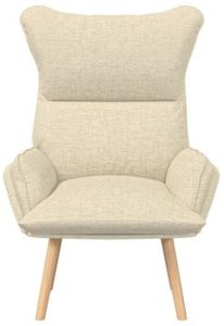 vidaXL Fotel relaksacyjny z kremowej tkaniny 6