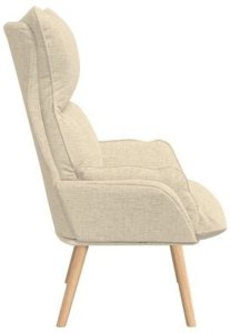 vidaXL Fotel relaksacyjny z kremowej tkaniny 7