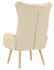 vidaXL Fotel relaksacyjny z kremowej tkaniny 8