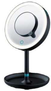 Beurer BS 45 makeup mirror, black 17.5 cm, with LED light and magnifying mirror, battery-operated 1
