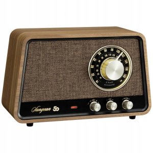 Sangean WR-101 table radio, Bluetooth, vintage walnut wood 3