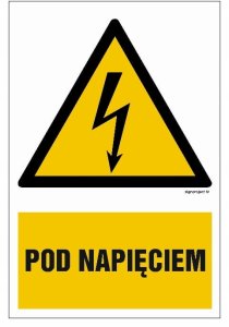 Pod Napięciem  Znak 100 X 150 Nalepka Naklejka Elektryczna Samoprzylepna Libres Polska Sp Ha008_100X150_Fn 5904937310254 1