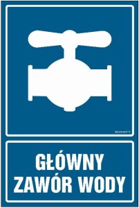 Główny Zawór Wody - Niebieska Tabliczka Z Przylepcami 75 X 100 Cm, Płyta Libres Polska Sp Sgp-Jd043_75X100_Pn 5904937362994 1