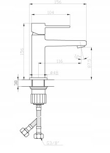 Washbasin faucet INVENA GLAMOR, copper color, low 3