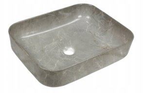 Washbasin INVENA FLORINA, 51 x 40 cm, gray marble color. 1