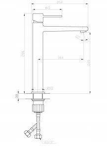 Washbasin faucet INVENA GLAMOR, copper color, high 3