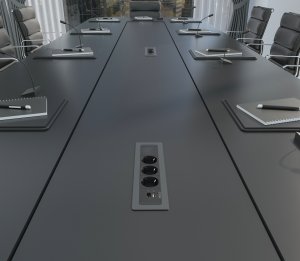 DELTACO recessed power panel, 3 sockets, 1x21W A+C USB charger, GST18, daisy chaining 12