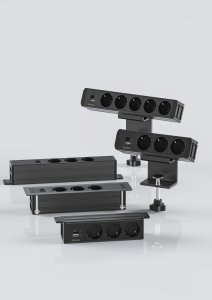 DELTACO recessed power panel, 3 sockets, 1x21W A+C USB charger, GST18, daisy chaining 5