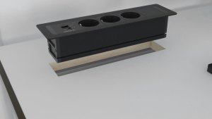 DELTACO recessed power panel, 3 sockets, 1x21W A+C USB charger, GST18, daisy chaining 7