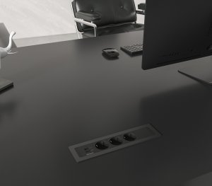 DELTACO recessed power panel, 3 sockets, 1x21W A+C USB charger, GST18, daisy chaining 9