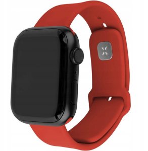 Fixed silicone smartwatch strap, Apple Watch 42 / 44 / 45 mm, red 1