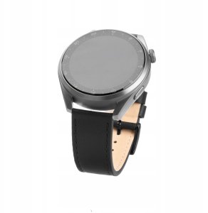 Fixed smartwatch leather strap, 22 mm, black 1