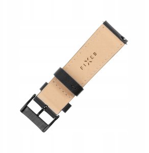 Fixed smartwatch leather strap, 22 mm, black 4