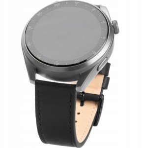 Fixed smartwatch leather strap, 22 mm, black 6