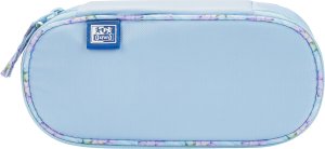 Piórnik kosmetyczka etui usztywniany z klapką błękitny Flowers OXFORD 6