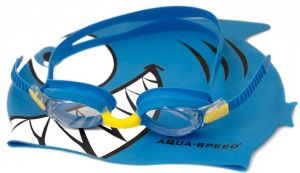 Aqua-Speed Zestaw czepek i okulary Set Fish Junior niebieski (1148) 1