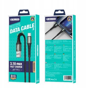 JELLICO kabel B10 USB-C 3.1A 1M Czarny 2