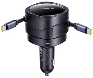 Ładowarka samochodowa Baseus Enjoyment Max z kablami USB-C+USB-C 60W Czarny 3