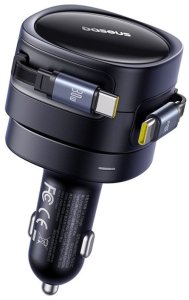 Ładowarka samochodowa Baseus Enjoyment Max z kablami USB-C+USB-C 60W Czarny 4