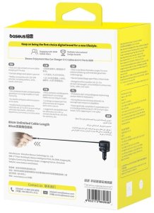 Ładowarka samochodowa Baseus Enjoyment Max z kablami USB-C+USB-C i portami USB-A+USB-C 90W Czarny 8