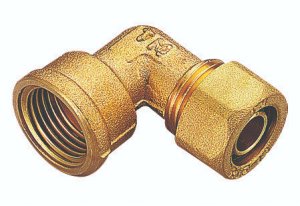 VSH kompression vinkel 90° muffe 18 mm X 3/4 2