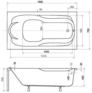 BATHTUB BONA 150 CM 2