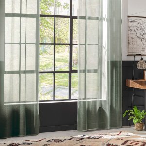 NET CURTAIN MOLY 135X240 RINGS CELADON D 3