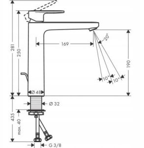 HG VERNIS BLEND BM 190 W/POP UP WAS. CHR 2