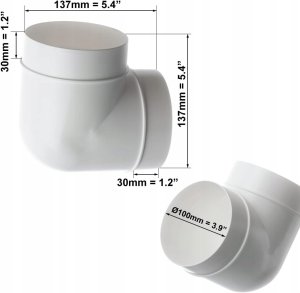 Europlast VENTILATION DUCT ELBOW 100MM 90 PLAST 2