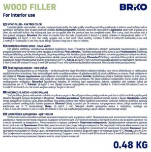 WOOD FILLER INTERIOR BRIKO ASH 0.48KG 2